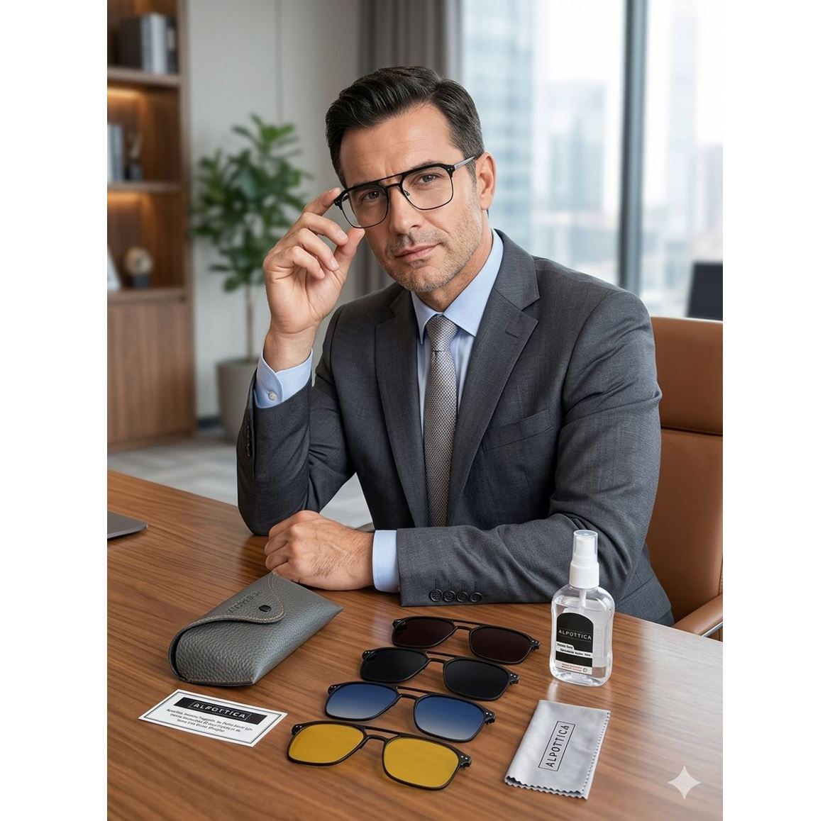 Alpottica Magnetic Eyewear 7028 5 in 1 Black