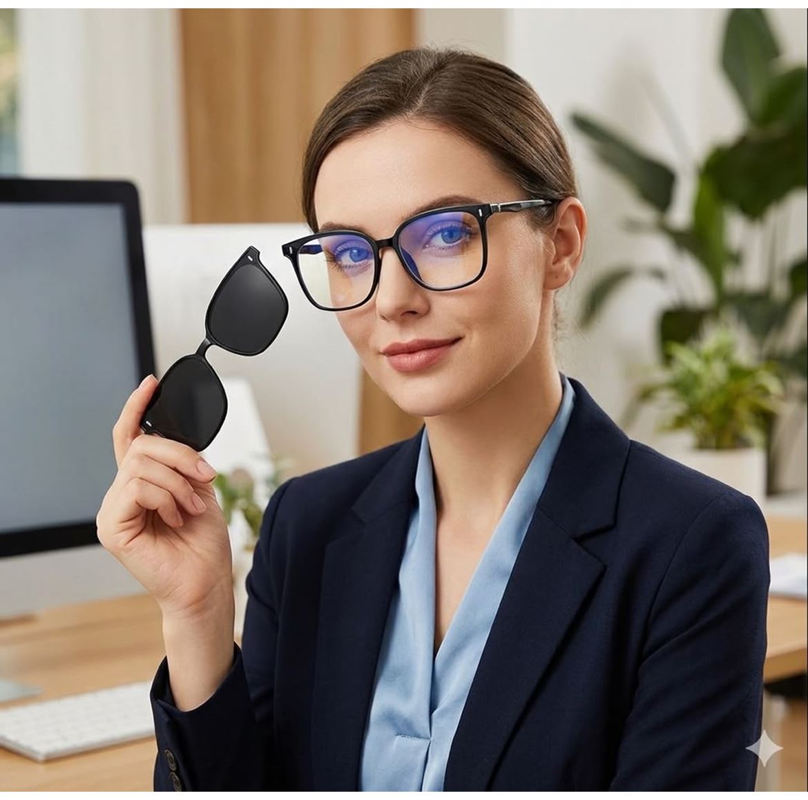 Alpottica Magnetic Eyewear 7021  2 in 1 Black 