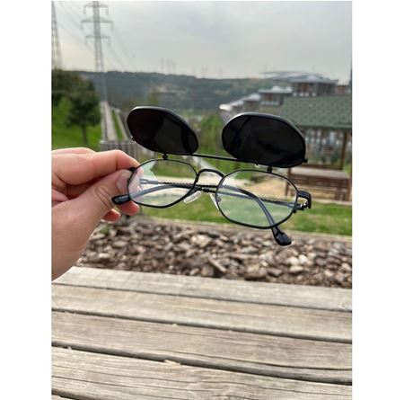 Alpottica Paul Black Black Flip-Up Unisex Güneş Gözlüğü
