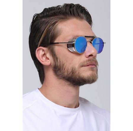 Alpottica Hayden Silver Blue-Mirror Sunglasses