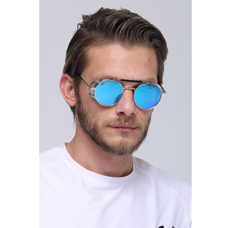 Alpottica Hayden Silver Blue-Mirror Sunglasses