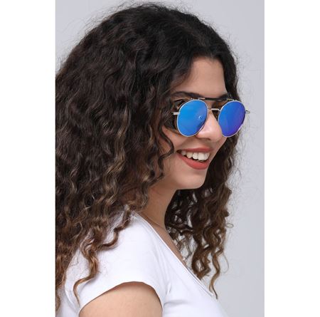 Alpottica Hayden Silver Blue-Mirror Sunglasses