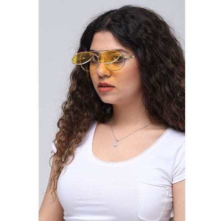 Alpottica Paul Gold Yellow Flip-Up Unisex Güneş Gözlüğü