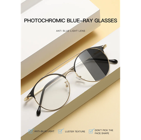 Alpottica Peaky Gold 2 in 1-Mavi Işık Koruyucu Fotokromik Gözlük