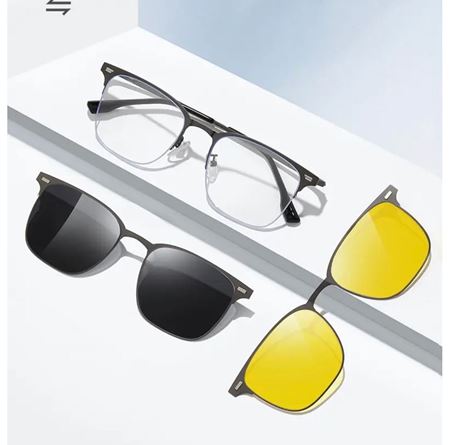 Alpottica Magnetic Eyewear 7650  3 in 1 BLACK