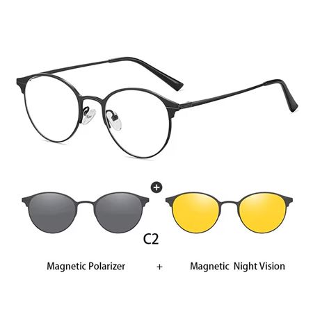 Alpottica Magnetic Eyewear 7029  3 in 1 BLACK 