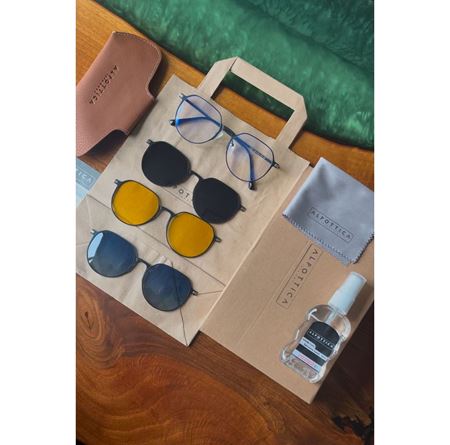 Alpottica Magnetic Eyewear 7023  4 in 1 Black